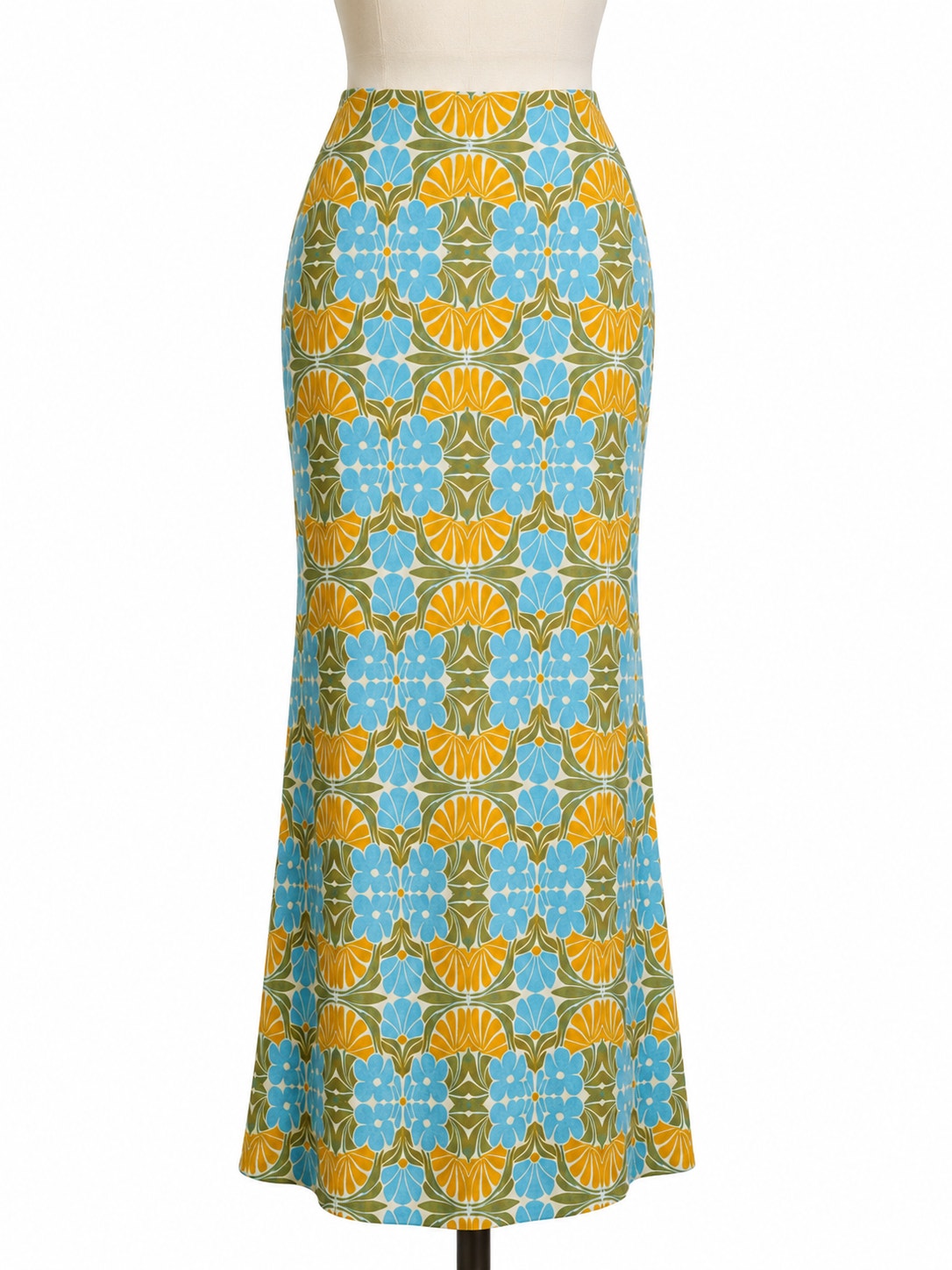 Misa Los Angeles Ekat Maxi Skirt - Nwt - Blue Citrus Print - Size Xs